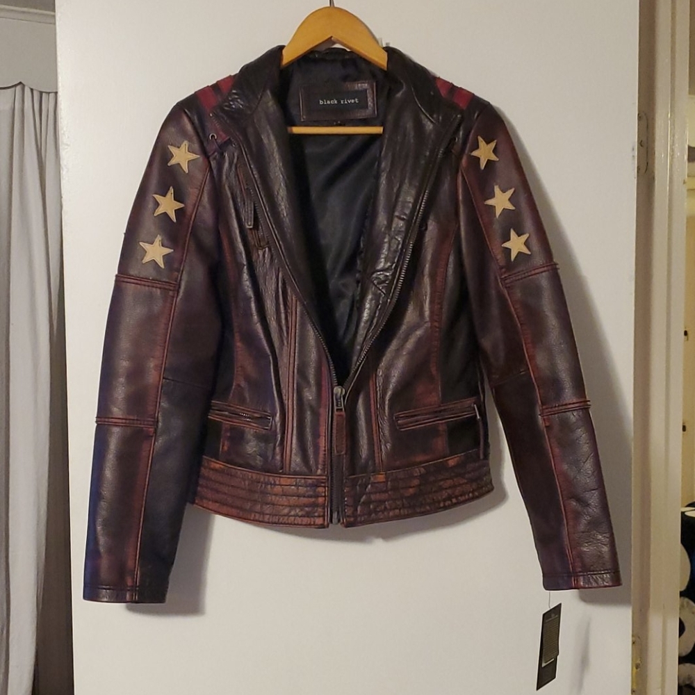 Black Rivet Leather Jacket